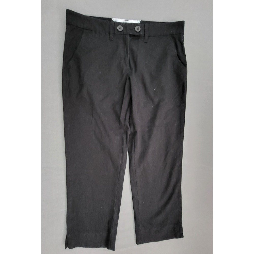 Tommy Hilfiger Womens Black Chino Crop Pants Straight Leg Size 10 Casual Office